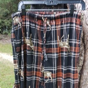 Woodland Creek Black and Orange Plaid Pajama Pants